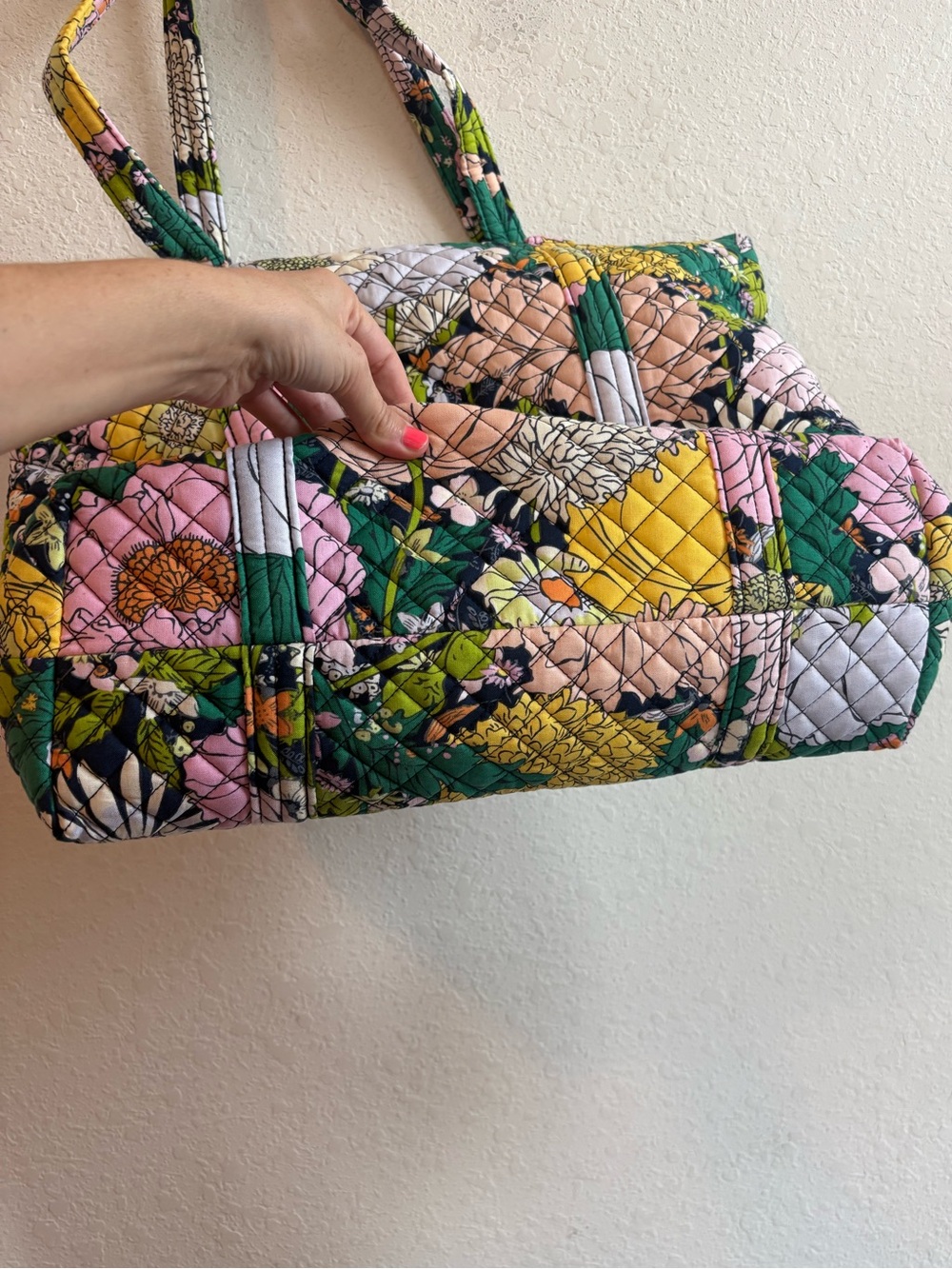 Vera Bradley Large Quilted Tote in Bloom Bloom Green - Picture 7 of 9